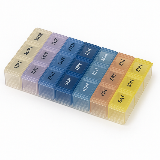 Organizador semanal pequeno colorido c/ peças em plás�co (ref. 03.9.004.10)