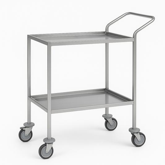 Carro de pensos c/ 2 bandejas em aço inoxidável (ref. 10.7110.A.3269)