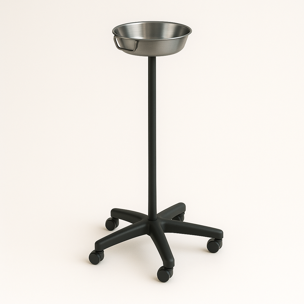 Suporte simples em aço c/ acabamento epoxy, c/ bacia em inox (ref. 10.AD.1451)