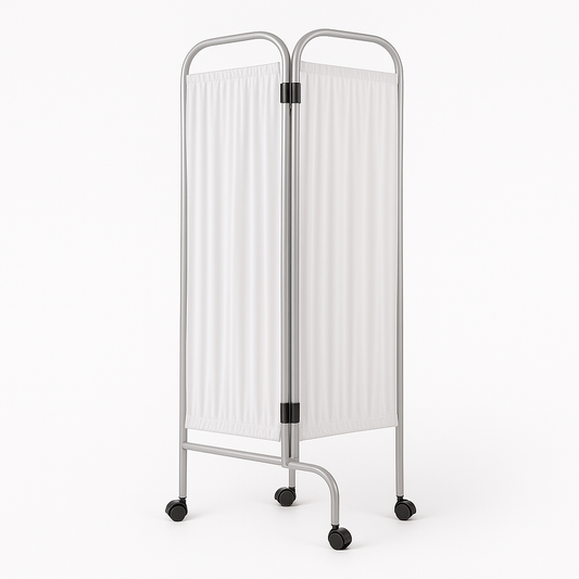 Biombo duplo curvo, ar�culação nylon, c/ tacos, em aço inoxidável (ref. 10.BI.1207)