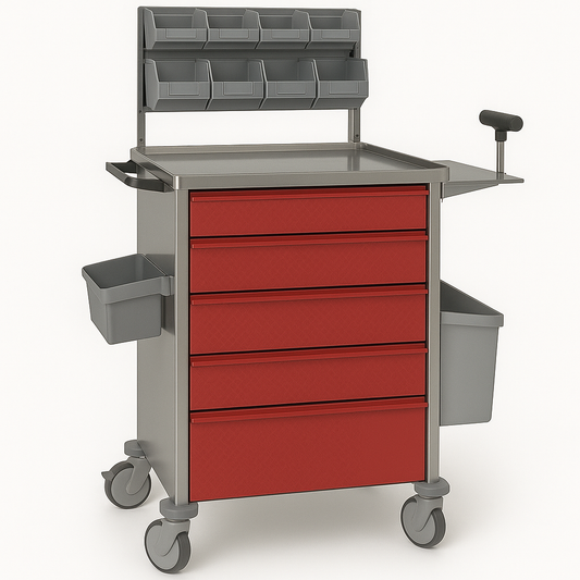 Carro de anestesia, estrutura em inox (ref. 10.CR.1589.I)