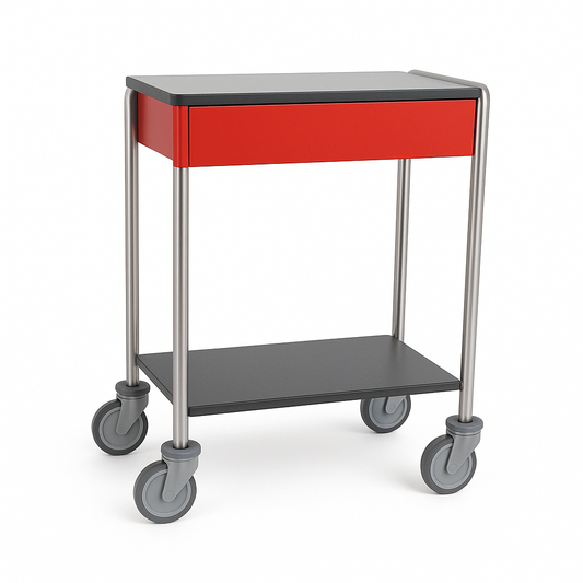 Carro de pensos c/ 1 gaveta + 1 prateleira (ref. 10.CR.1589.N)