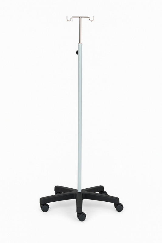 Suporte de soro em aço inox e 2 ganchos em plás�co (ref. 10.AD.1461)