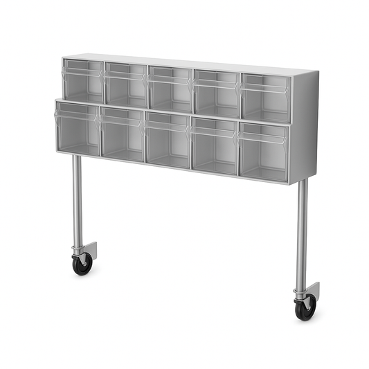Suporte em inox, contentores basculantes (ref. 10.CR.1589.R) /para carro 10.cr.1589.
