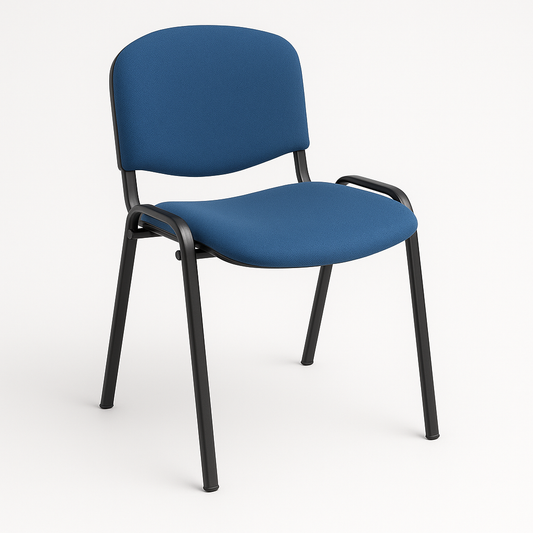 Cadeira simples, estrutura em aço, acabamento epoxy preto, assento e encosto em plás�co (ref. 10.ES.2100)