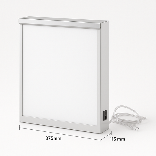 Negatoscópio simples, em aço c/ acabamento epoxy c/ frente em acrílico (ref. 10.NE.1900)